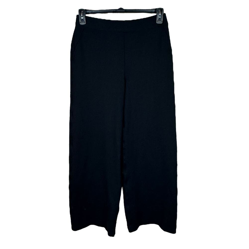 SPANX Medium Wide Leg Ponte Pants Pull-On Stretch Hi-Rise Elastic Waist Black